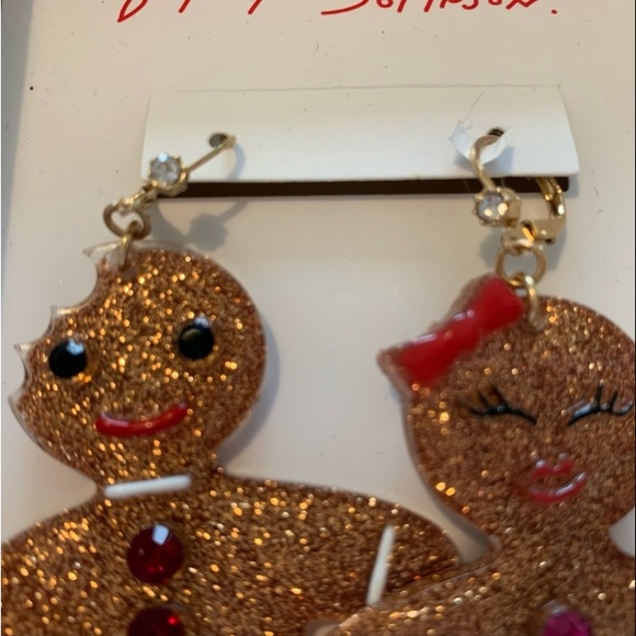 BETSEY JOHNSON Earrings Holiday Gift Stocking Stuffer Gingerbread Man & Woman - Picture 6 of 14